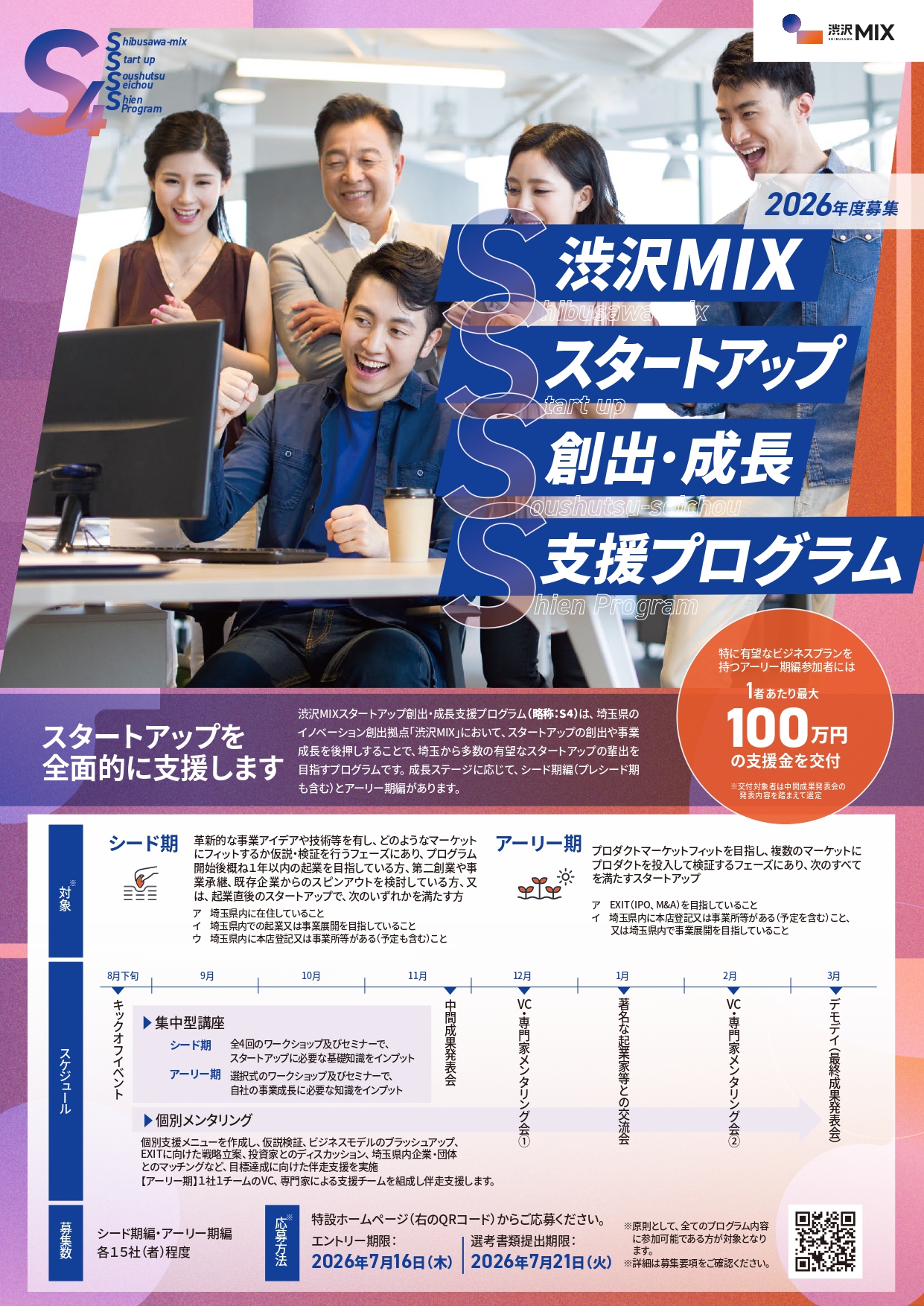 説明会・セミナー - 渋沢MIXスタートアップ創出・成長支援プログラム（S4）